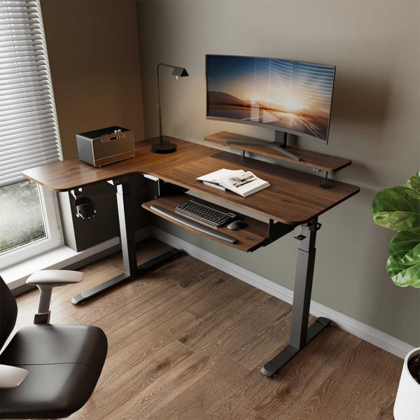 Eureka Ergonomic EGD-L60 Standing Desk Walnut 60'', Left  